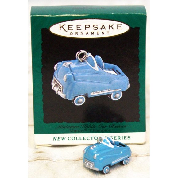 Vtg 1995 Hallmark Keepsake Ornament Mini Kiddie Car Classic Blue Murray Champion - Picture 2 of 13